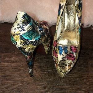 Colorful platform heels size 8